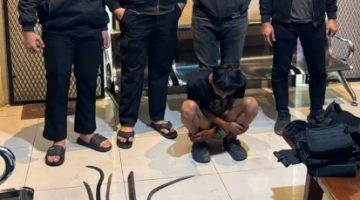 Remaja anggota geng motor Warnek berikut 10 sajam diamankan.(ist)