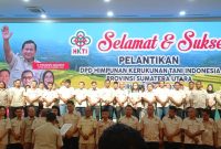 Wakil Gubernur Sumut, Surya diabadikan bersama pengurus HKTI usai pelantikan DPD HKTI Provinsi Sumut serta DPC HKTI Se-Sumut, di Aula Raja Inal Siregar, lantai 2 Kantor Gubernur Sumut, Rabu (9/9/2026). (ist)